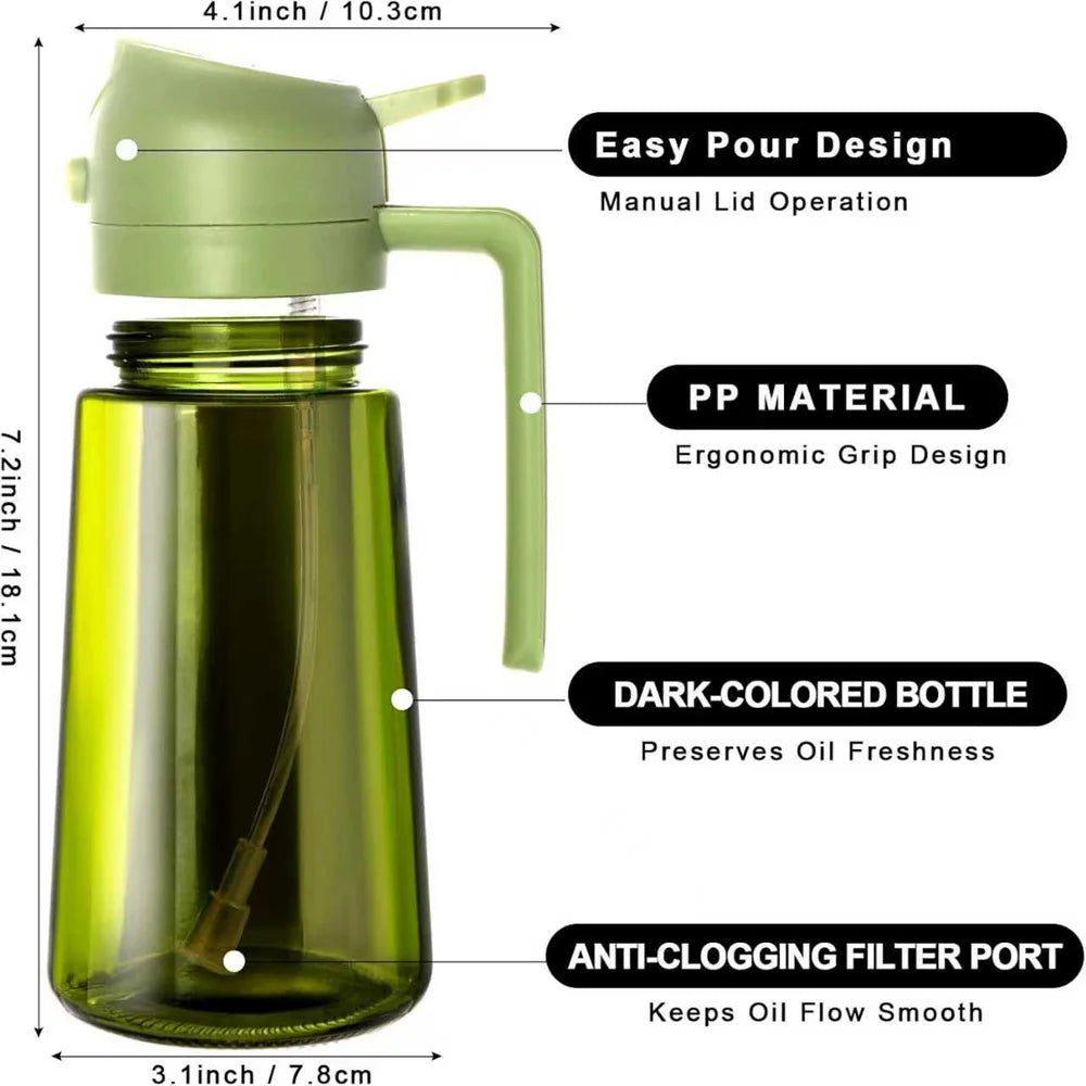 Distributeur et Pulvérisateur d'Huile d'Olive 2-en-1 (470ml)