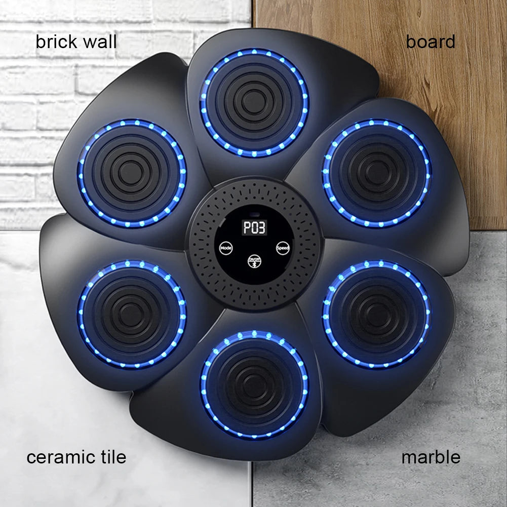Machine de Boxe Murale Musicale avec Lumières RVB