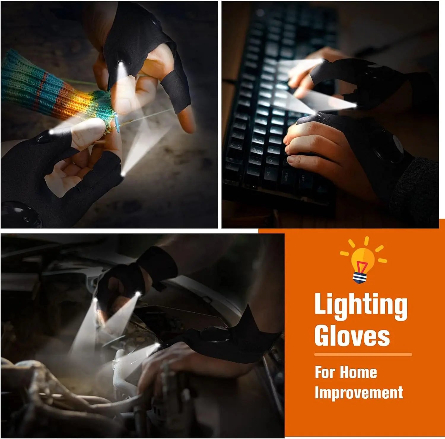 Gants de Nuit avec Lampe LED