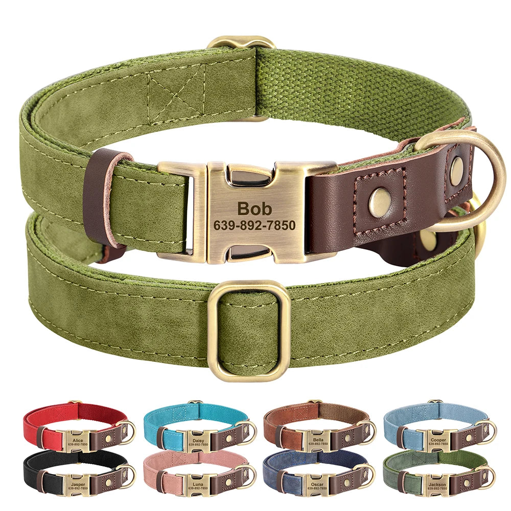Collier pour Chien Personnalisé en Cuir PU