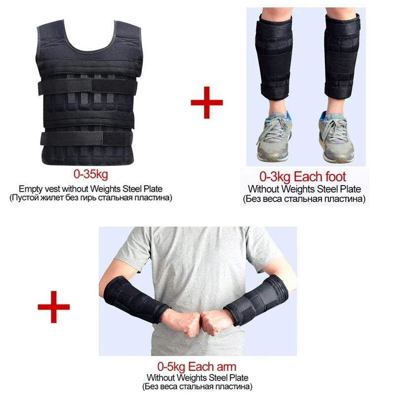 Gilet Lesté de Musculation Réglable 15kg / 35kg