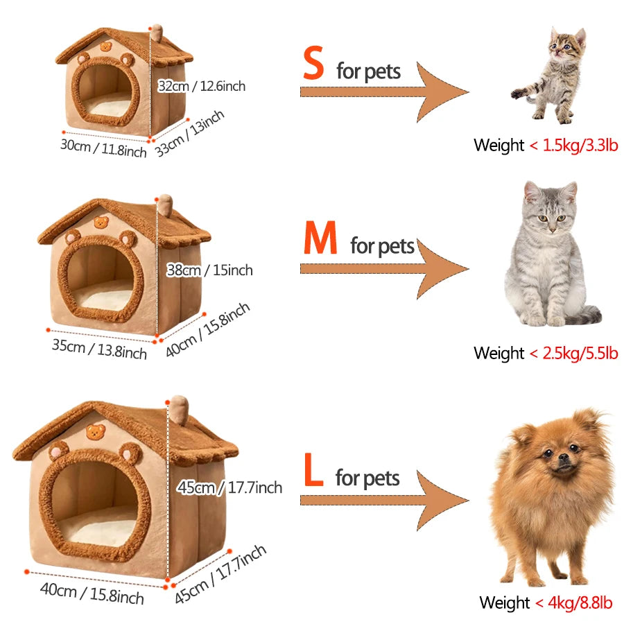Maison Pliable 2-en-1 pour Animaux