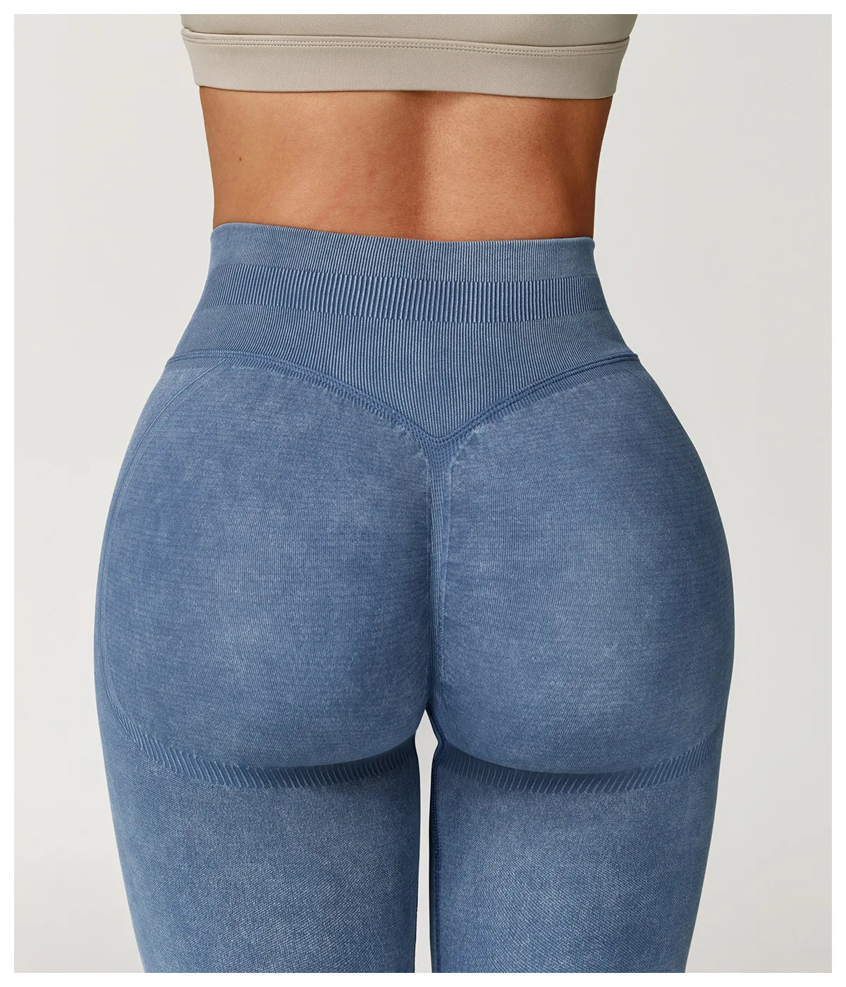 Legging Yoga Sans Couture Côtelé