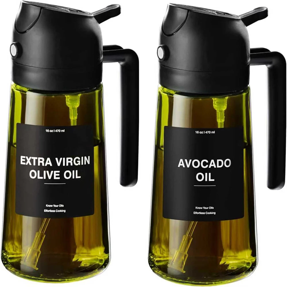 Distributeur et Pulvérisateur d'Huile d'Olive 2-en-1 (470ml)