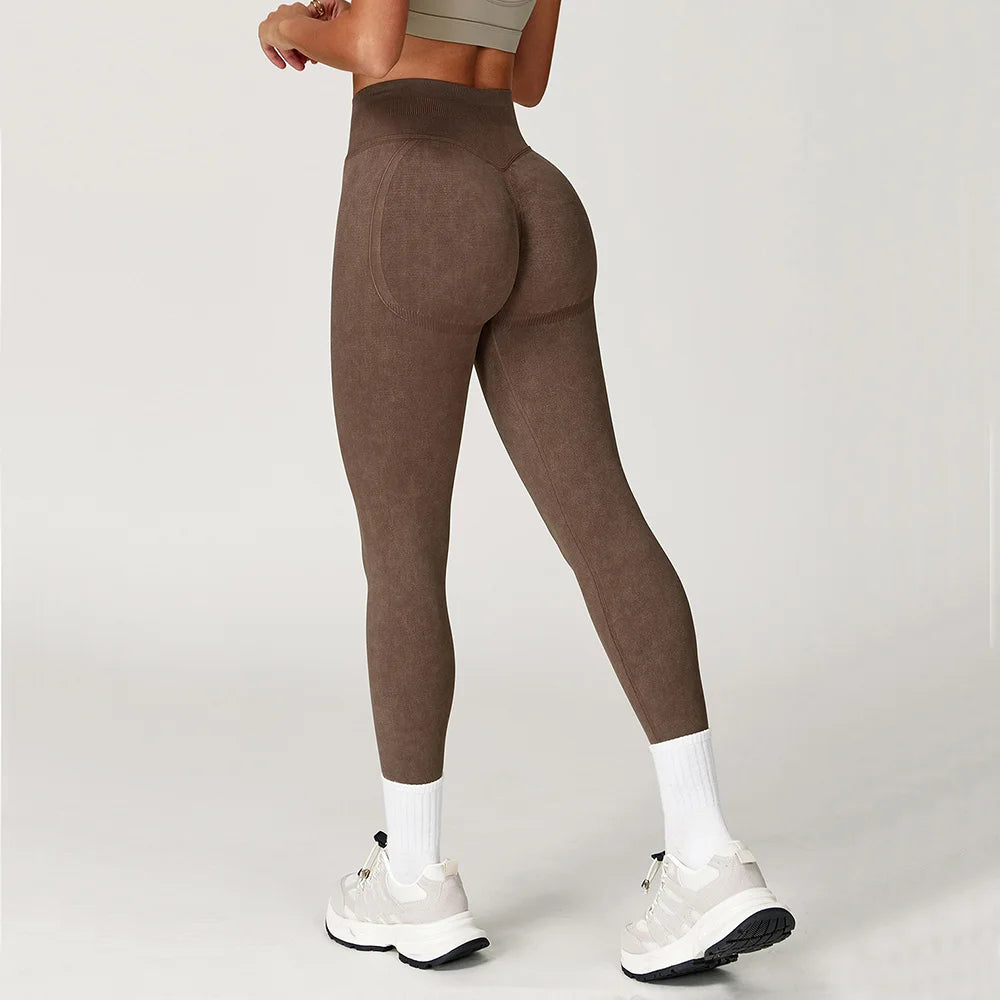 Legging Yoga Sans Couture Côtelé