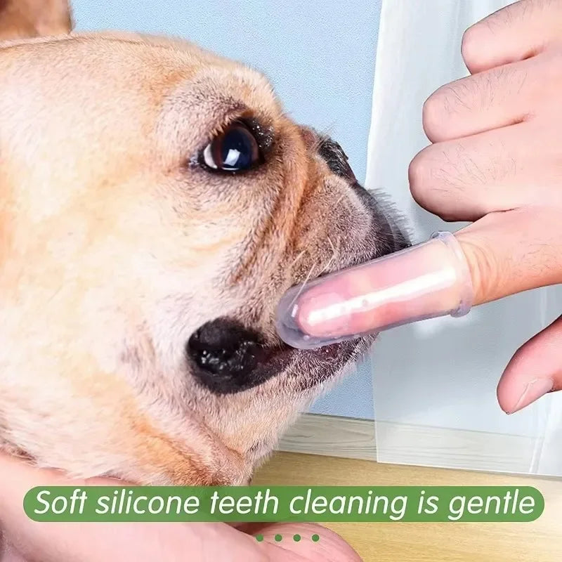Brosse à Dents en Silicone Souple pour Chien et Chat