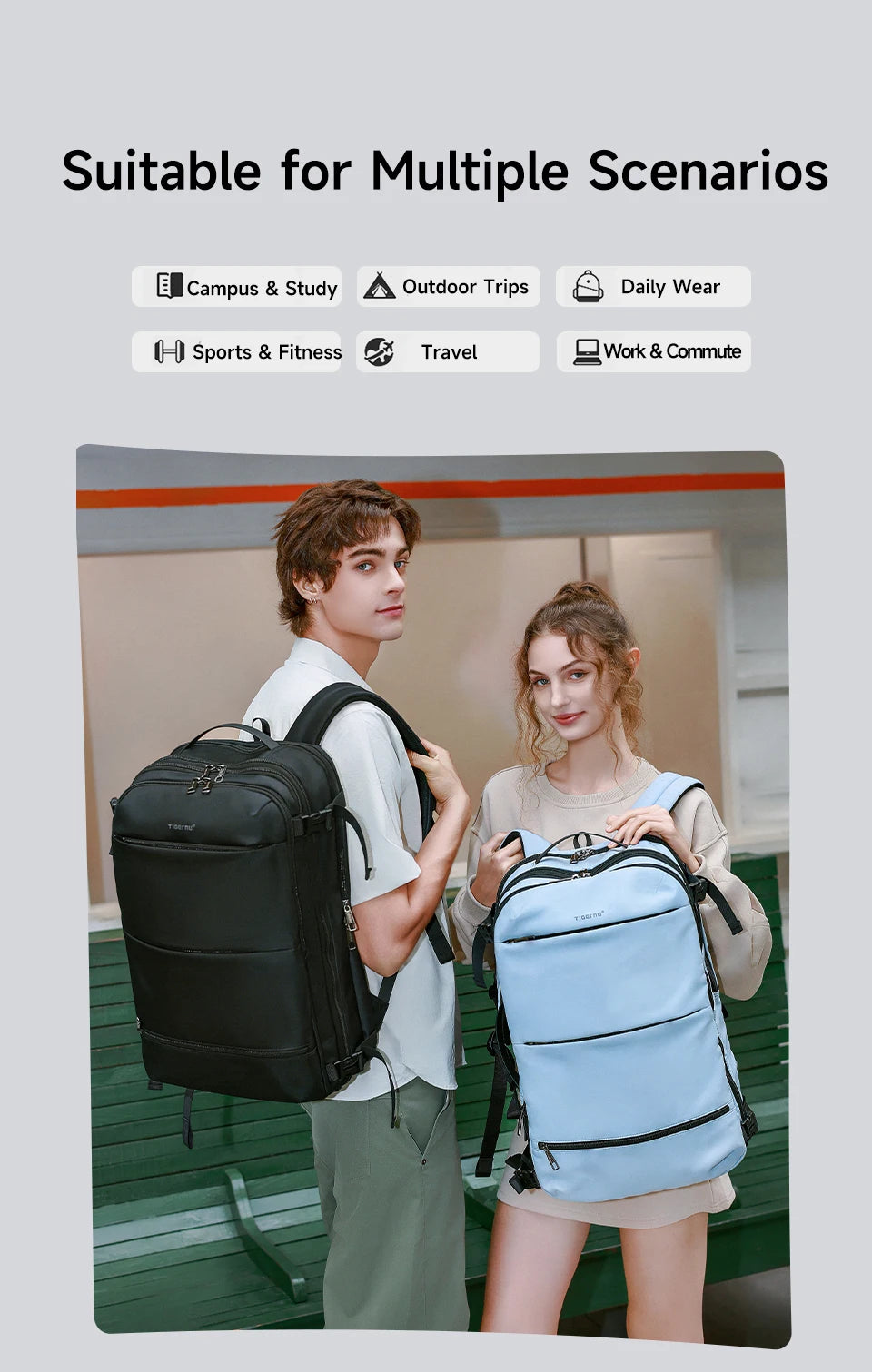 Sac à Dos Tigernu Extensible 17 Pouces