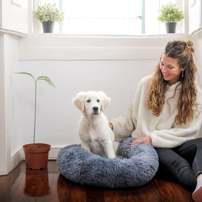Lit Apaisant en Peluche Super Douce pour Chien et Chat