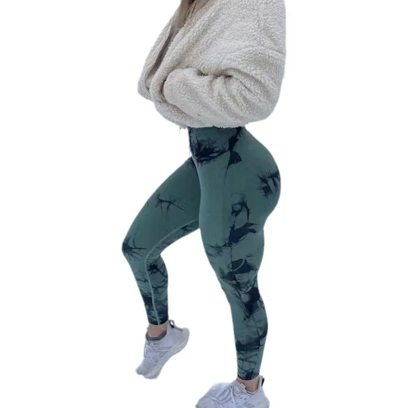 Legging de Yoga Tie-Dye Sans Couture