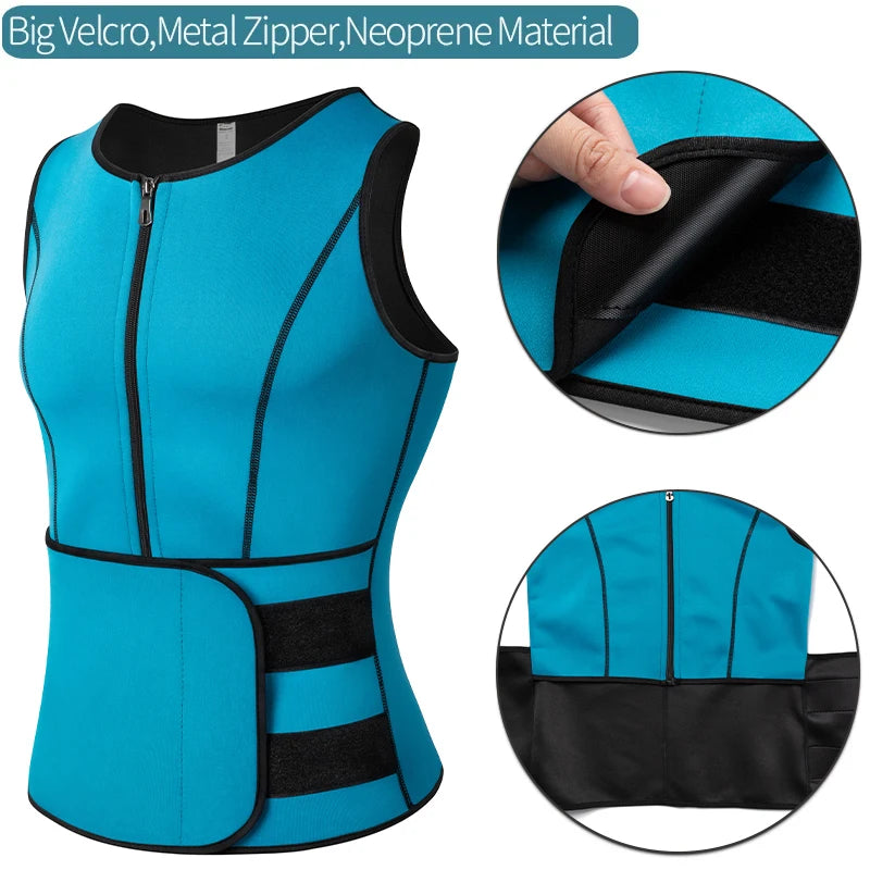 Gilet de Sauna Homme à Double Ceinture