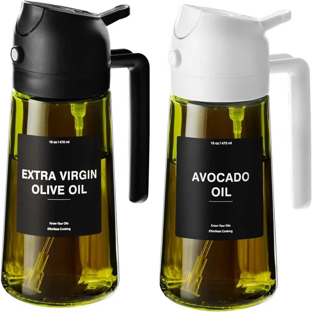 Distributeur et Pulvérisateur d'Huile d'Olive 2-en-1 (470ml)