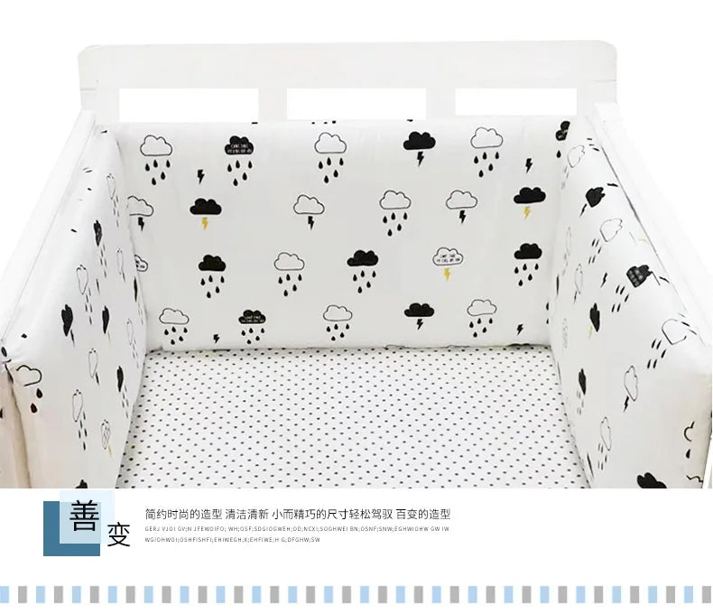 Tour de Lit Bébé Nordique 200x30 cm – Protection & Confort