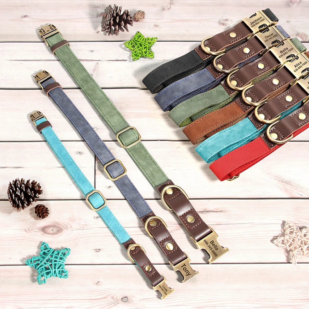 Collier pour Chien Personnalisé en Cuir PU