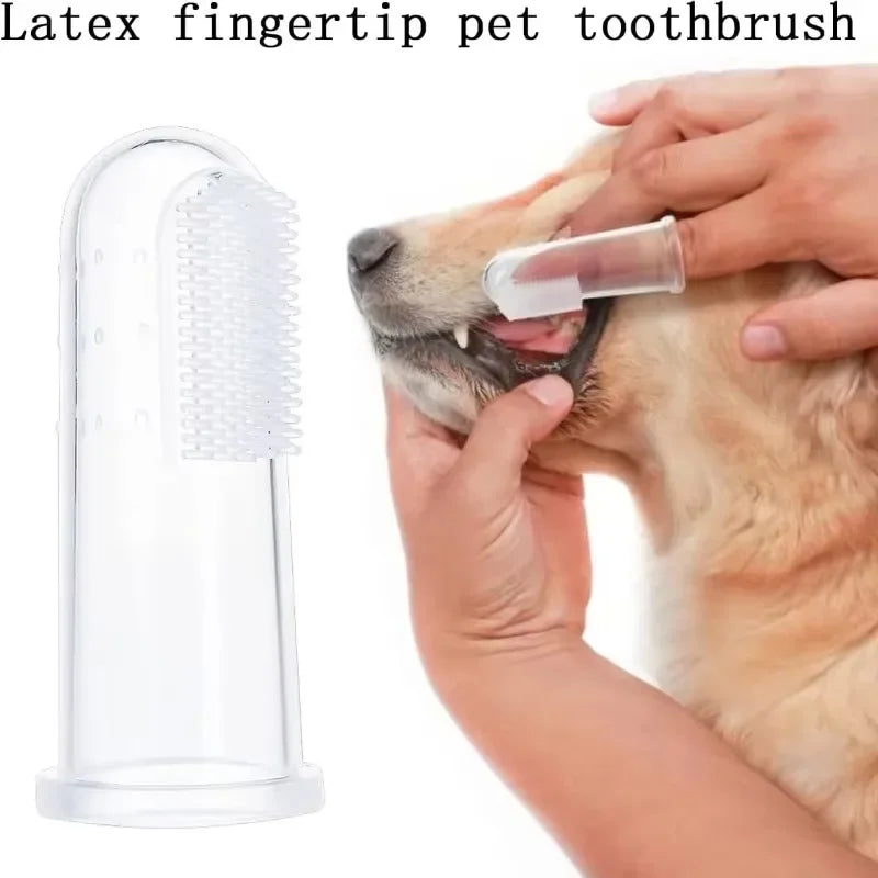 Brosse à Dents en Silicone Souple pour Chien et Chat