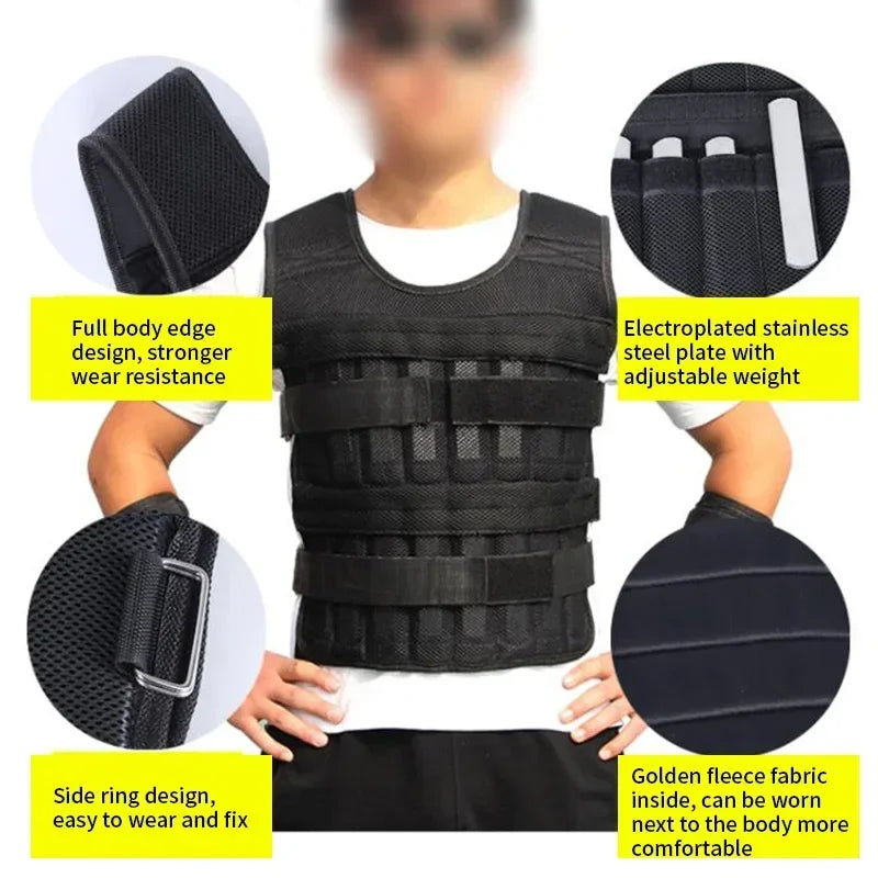 Gilet Lesté de Musculation Réglable 15kg / 35kg