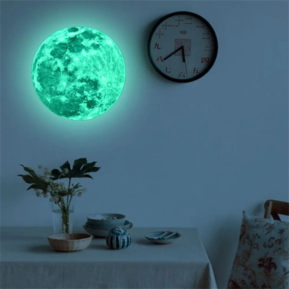 Autocollant Mural Lune Lumineuse 3D