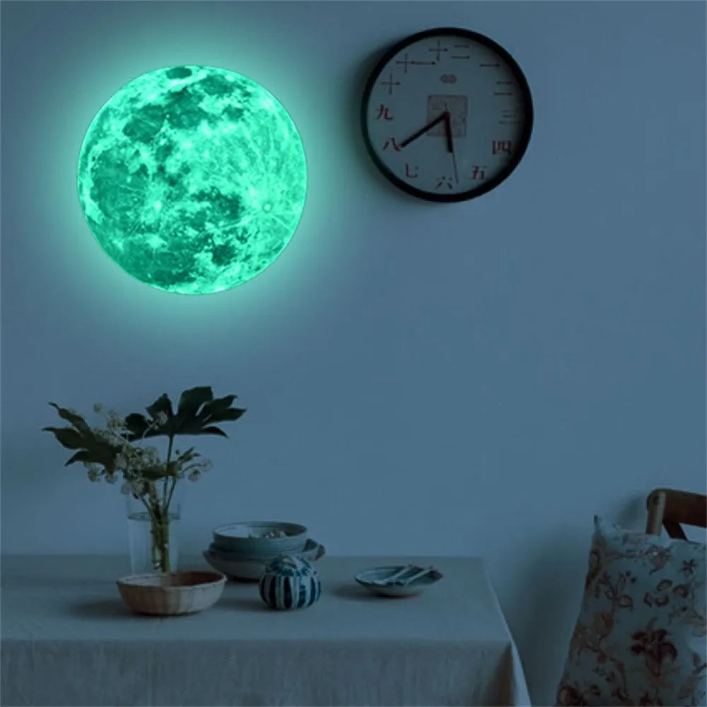Autocollant Mural Lune Lumineuse 3D
