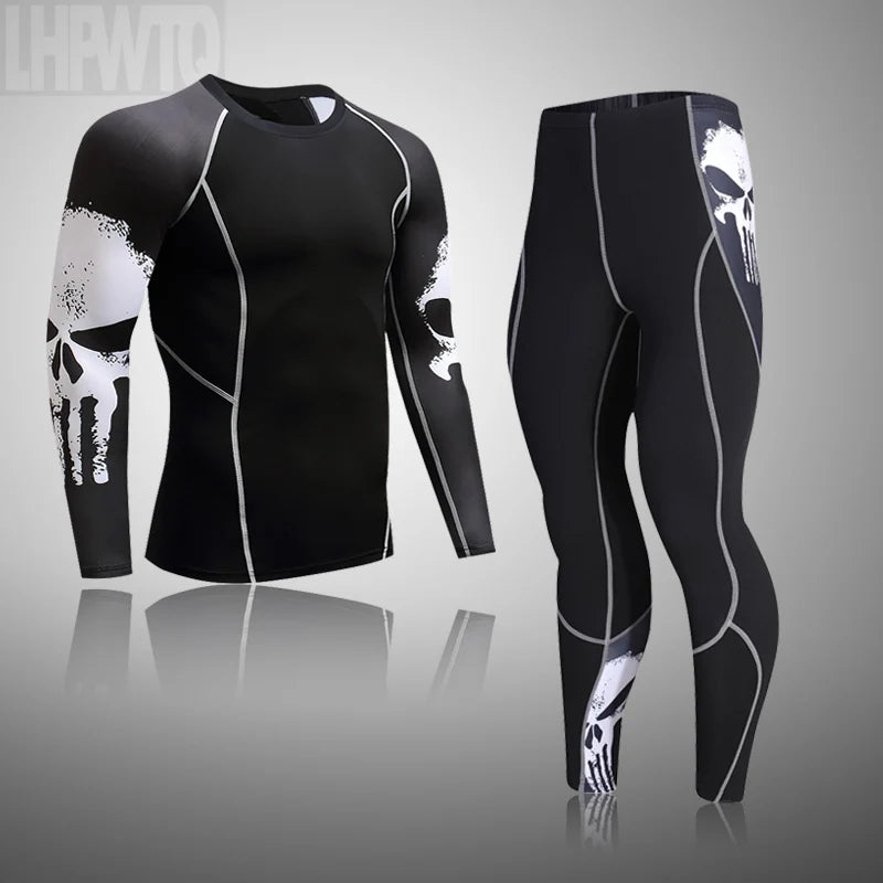 Ensemble de Compression Thermique "Skull" Homme