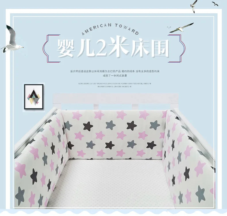 Tour de Lit Bébé Nordique 200x30 cm – Protection & Confort