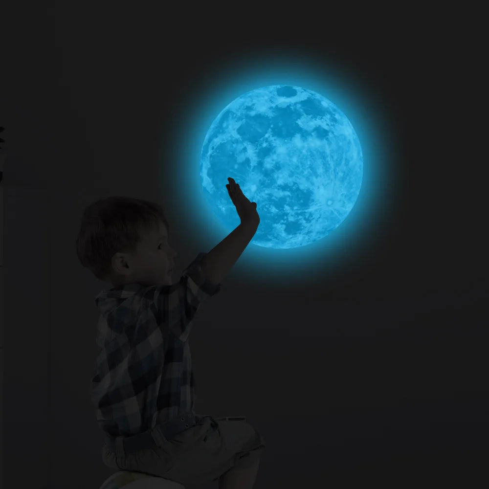 Autocollant Mural Lune Lumineuse 3D