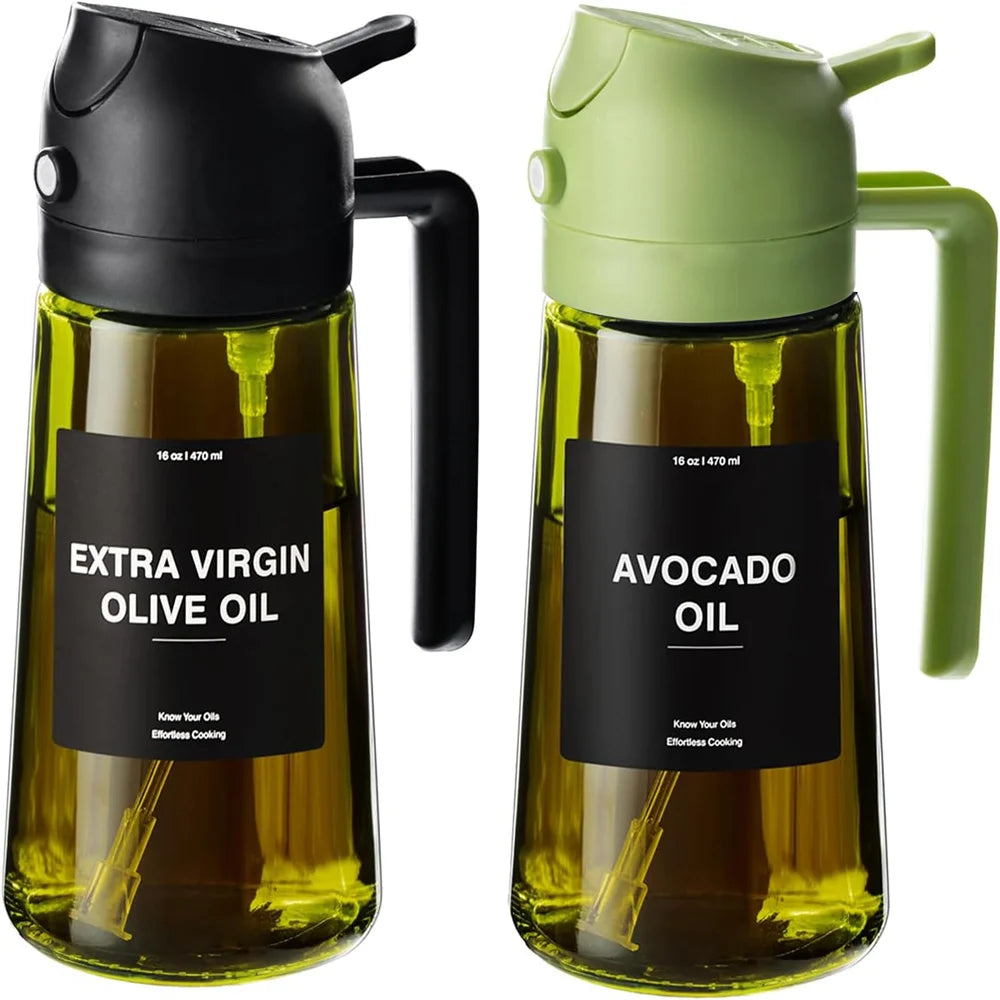 Distributeur et Pulvérisateur d'Huile d'Olive 2-en-1 (470ml)