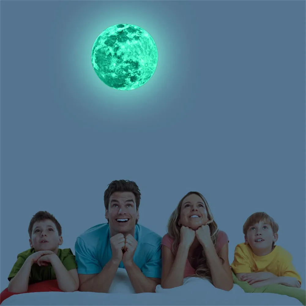 Autocollant Mural Lune Lumineuse 3D