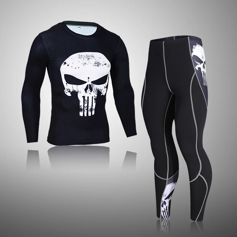 Ensemble de Compression Thermique "Skull" Homme
