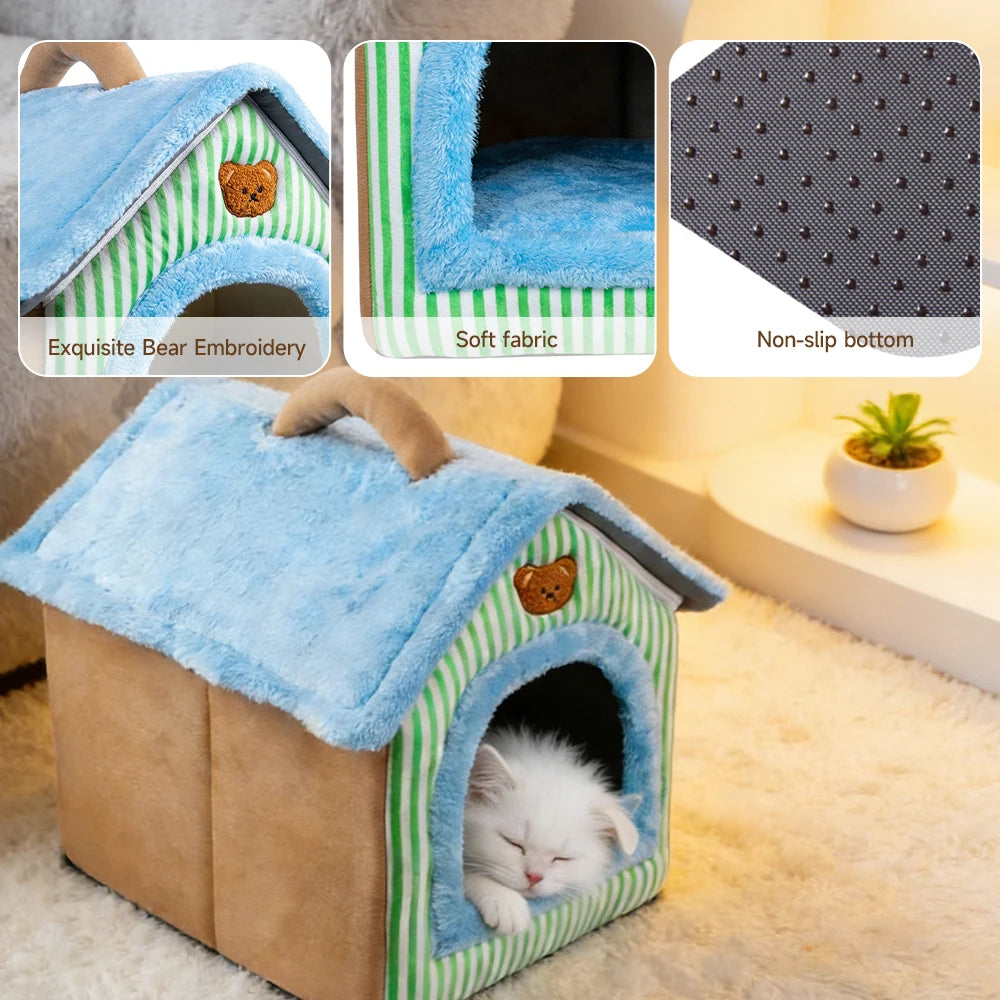 Maison Pliable 2-en-1 pour Animaux