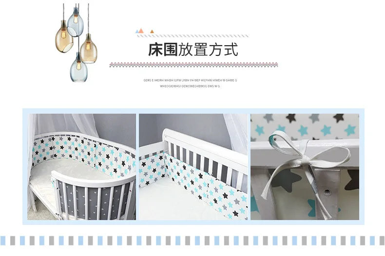 Tour de Lit Bébé Nordique 200x30 cm – Protection & Confort