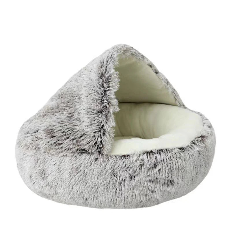 Matelas Rond en Peluche avec Couverture Intégrée
